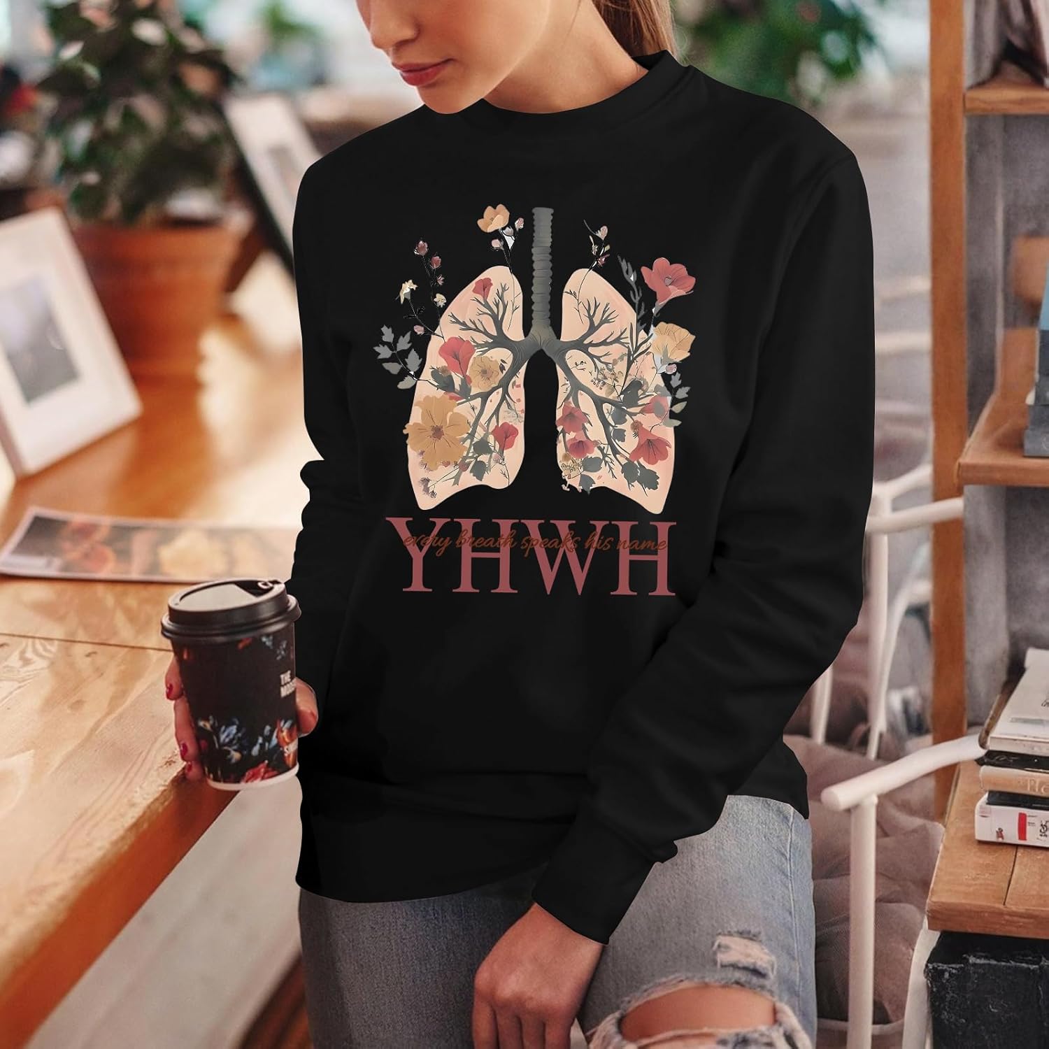 Christian Jesus Sweatshirts for Women YHWH God Bible Verse Sweatshirt Faith Long Sleeve Shirts Religious Pullover - Image 3