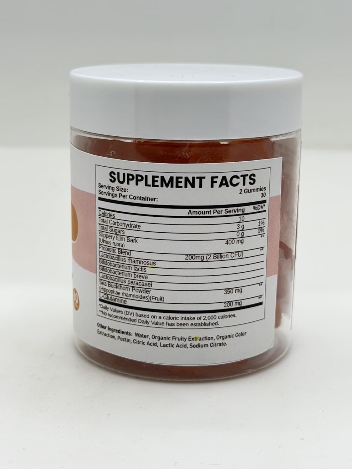 Slippery Elm for Women Gummies, Organic Slippery Elm Bark Extract with Probiotics, Sea Buckthorn, L-Glutamine for Gut & Digestive Health, Throat & Respiratory Support, Sugar Free, Vegan, 60 Gummies