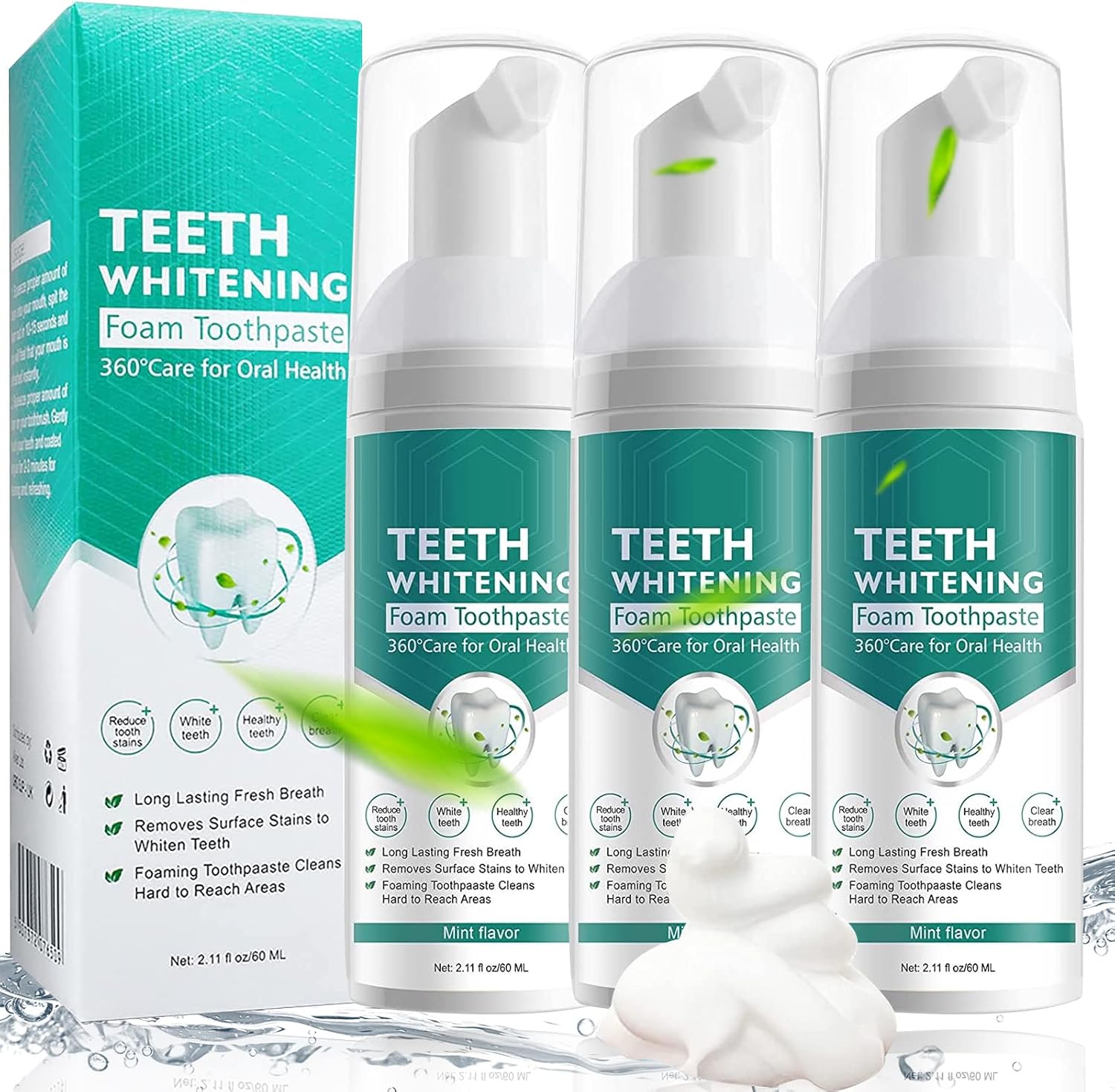 Buy 3 Pcs Teeth Whitening Mousse Foam Toothpaste, Ultrafine Mousse