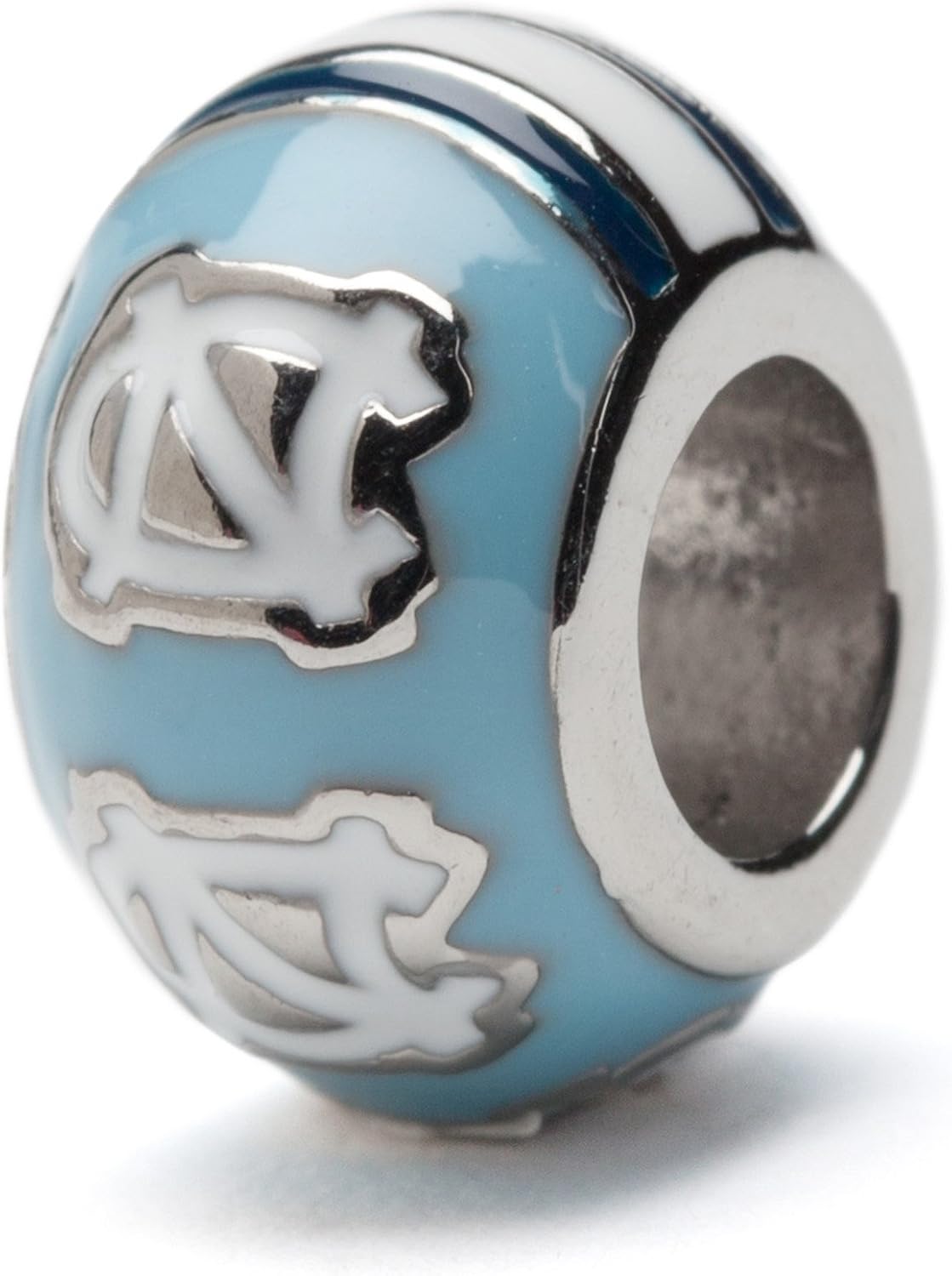 Stone Armory Bead for UNC Tarheels – University of North Carolina Charm Features UNC Bead – Stainless Steel Compatible with Pandora Bracelet – UNC Jewelry - Gift for Fans & Alumni