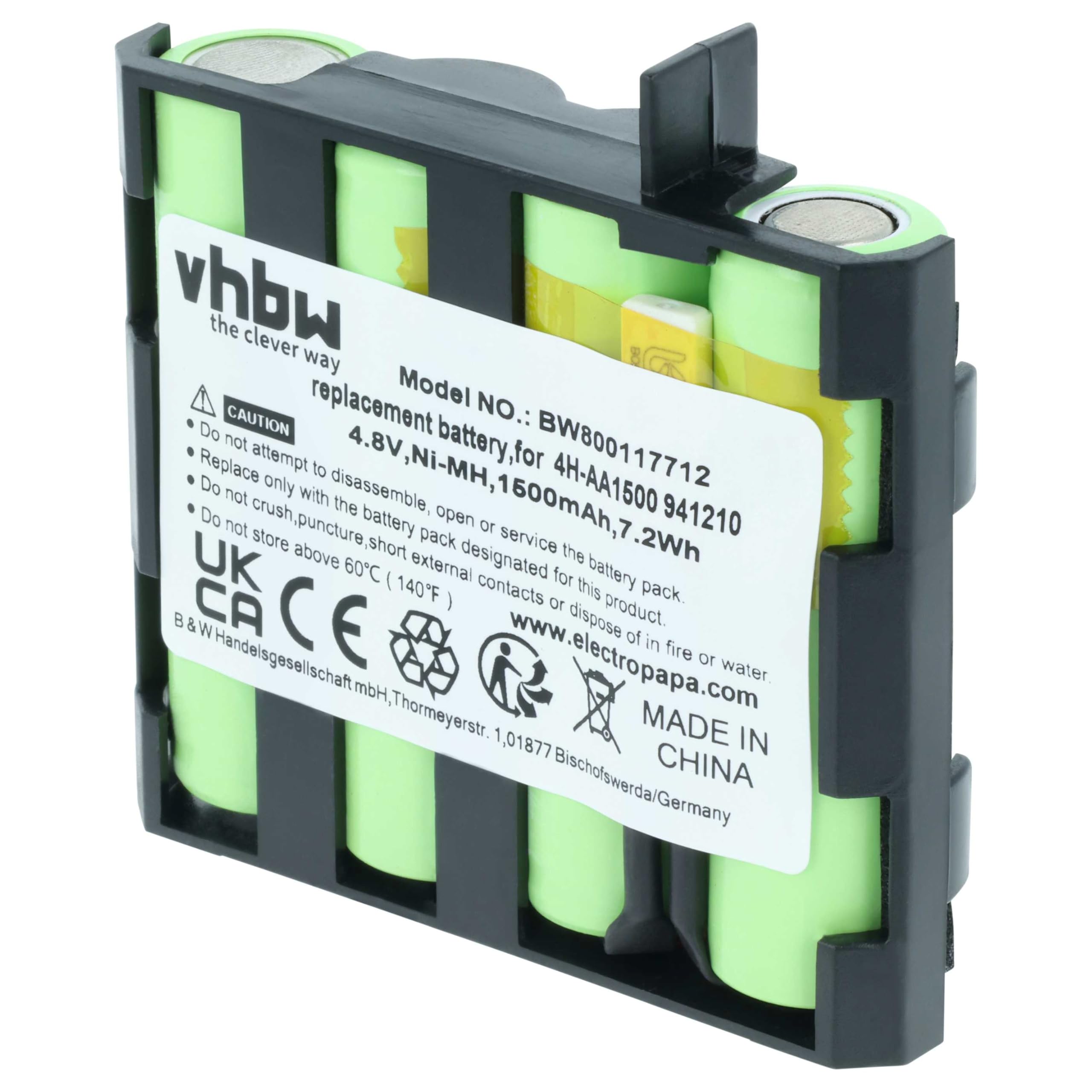 vhbw NiMH Batterie 1500mAh pour Appareil de médecine comme simulateur Musculaire Compex Fit 1.0, Fit 3.0, Full Fitness, FullFitness, Mi, Mi-Fitness