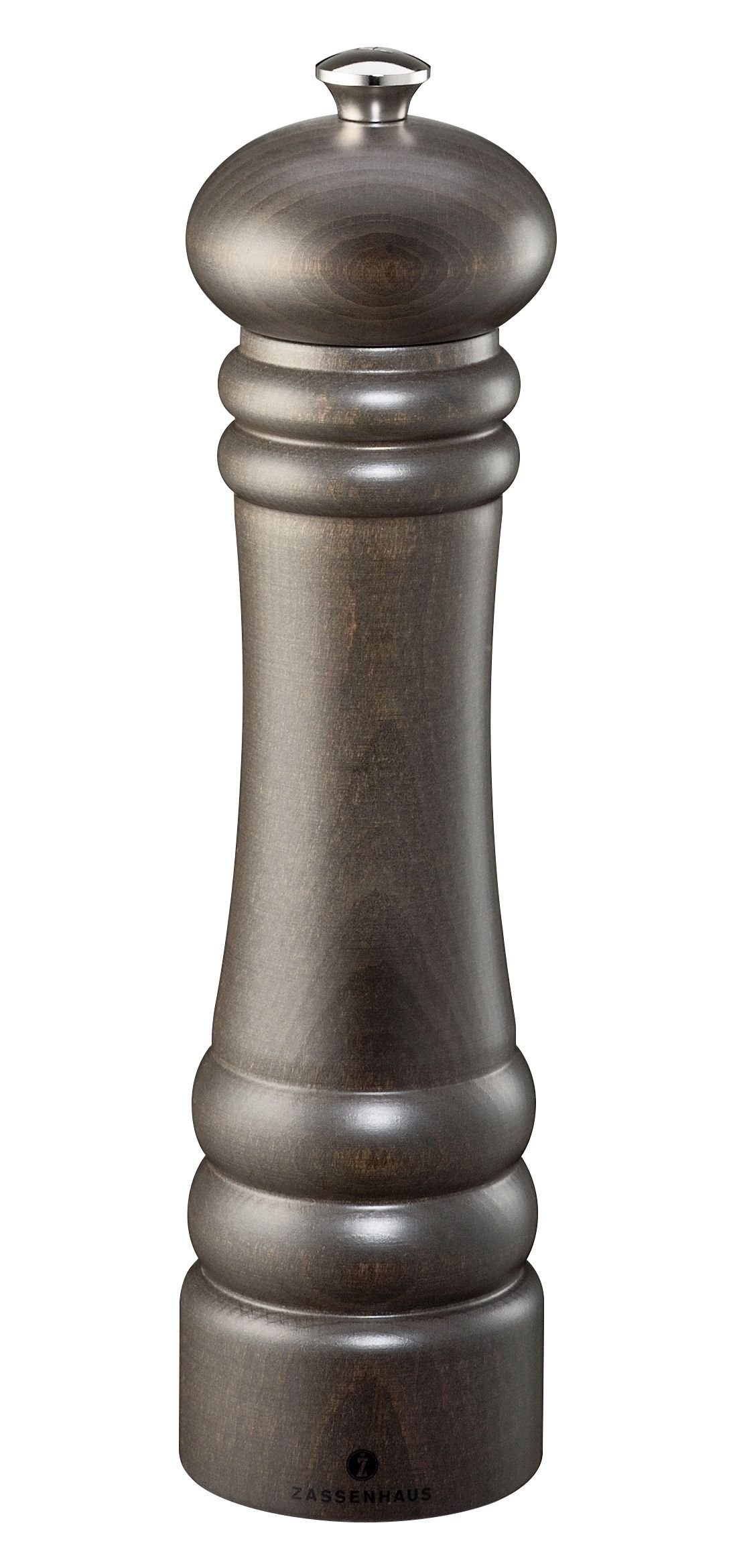 Zassenhaus Berlin Salt Mill Lacquered Beechwood Dark Stained Finish 24 cm
