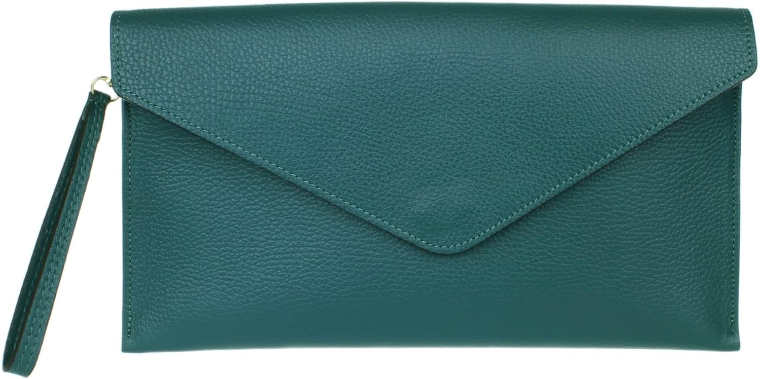 Girly HandBags Womens Italian Genuine Leather Envelope Clutch Bag