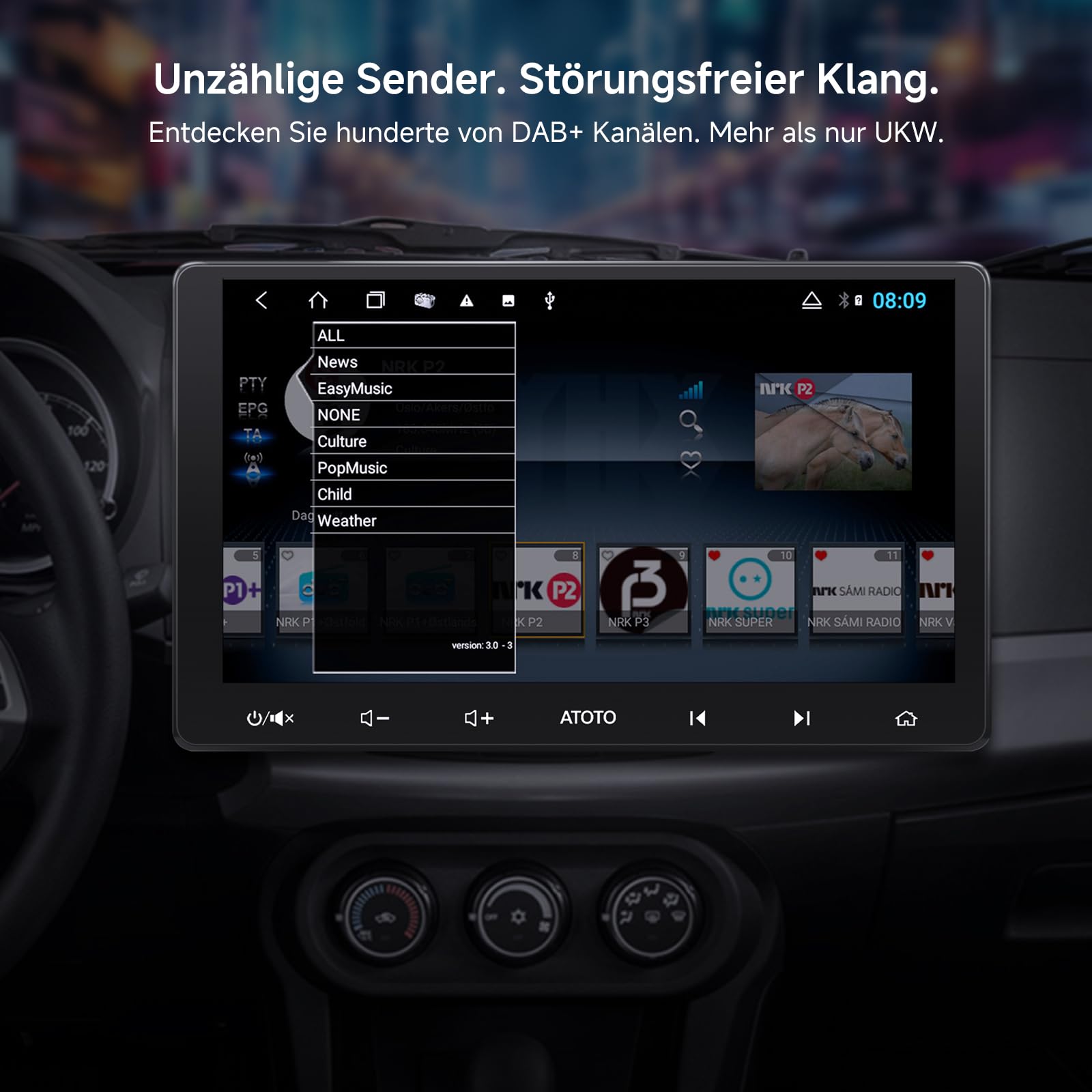 ATOTOZONE AC-4475 USB DAB+ Radioempfänger, Plug & Play, Nur Kompatibel Mit A5, A6, S8 Serie