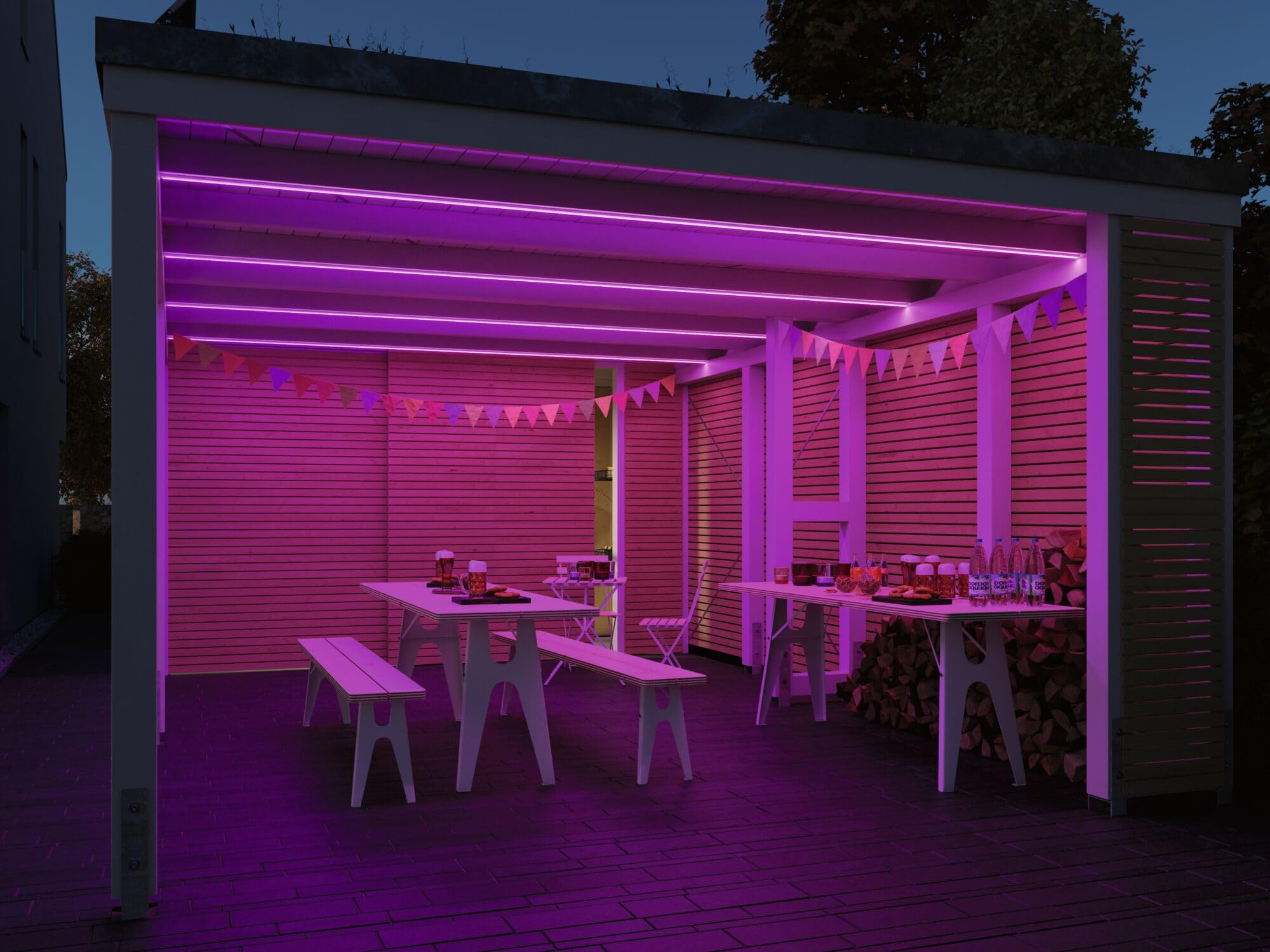 Paulmann 78890 LED Stripe SimpLED Outdoor 5m IP65 72LEDs/m RGB incl. 1x30 Watt dimmbar Lichtband Weiß Kunststoff
