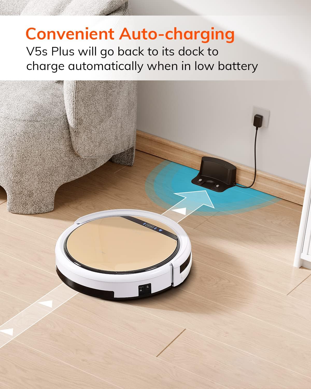ILIFE V5s Plus automatically returning to charging dock