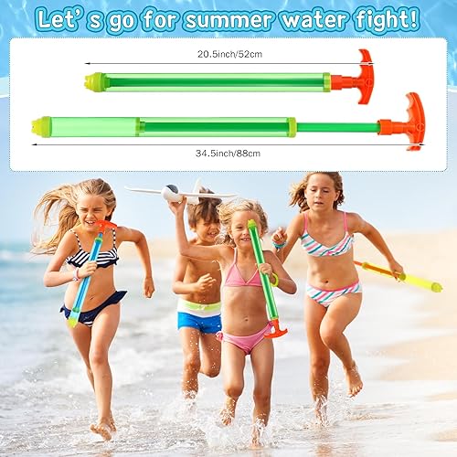 Miniatura 4 de Lenwen 24 pistolas de agua a granel de 20.5 pulgadas en forma de muleta para verano, chorros de agua de largo alcance, juguetes para piscina al aire