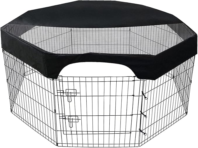 24 Inch Pet Playpen Cover 8 Panels Octagonal Pet Fence Mesh Cover Dog