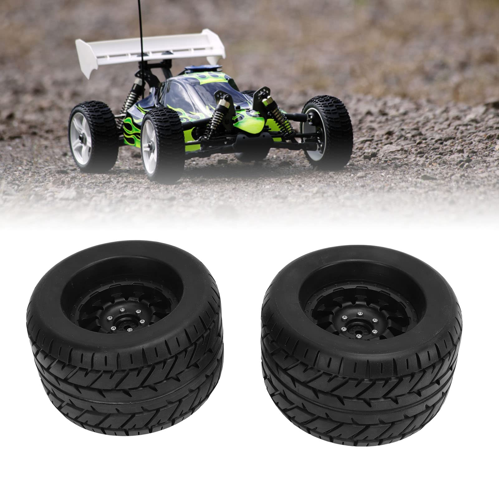 Lot De 4 Pneus RC En Caoutchouc - Pour Traxxas Maxx, Arrma Kraton 1/8 1/10, Adhérence Et Résistance à L'Usure, Remplacement Facile
