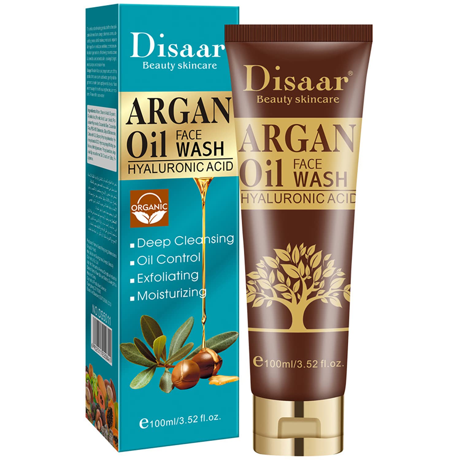 DISAAR Beauty Argan Oil Face Wash Hyaluronic Acid Deep