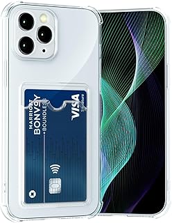 iPhone 11 pro جراب حماية ناعم ومضاد للخدوش والصدمات من البولي يوريثين المقاوم للحرارة بتصميم رفيع مع حامل كروت لموبايل ايفون برو شفاف