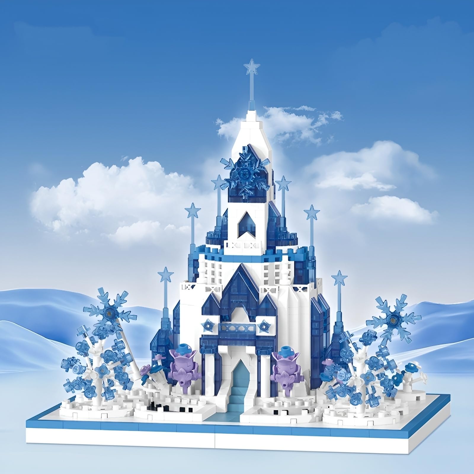 Magic Castle Building Blocks Set, Mini Frozen Castle Building Kits, Micro Collectible Architecture Bricks Model Toys - Image 3