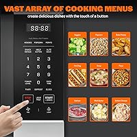 Vista 4 de Empava Horno de microondas sobre la estufa con control de pantalla táctil, 1000 vatios, ventilación de 300 CFM y cocción con sensor en acero