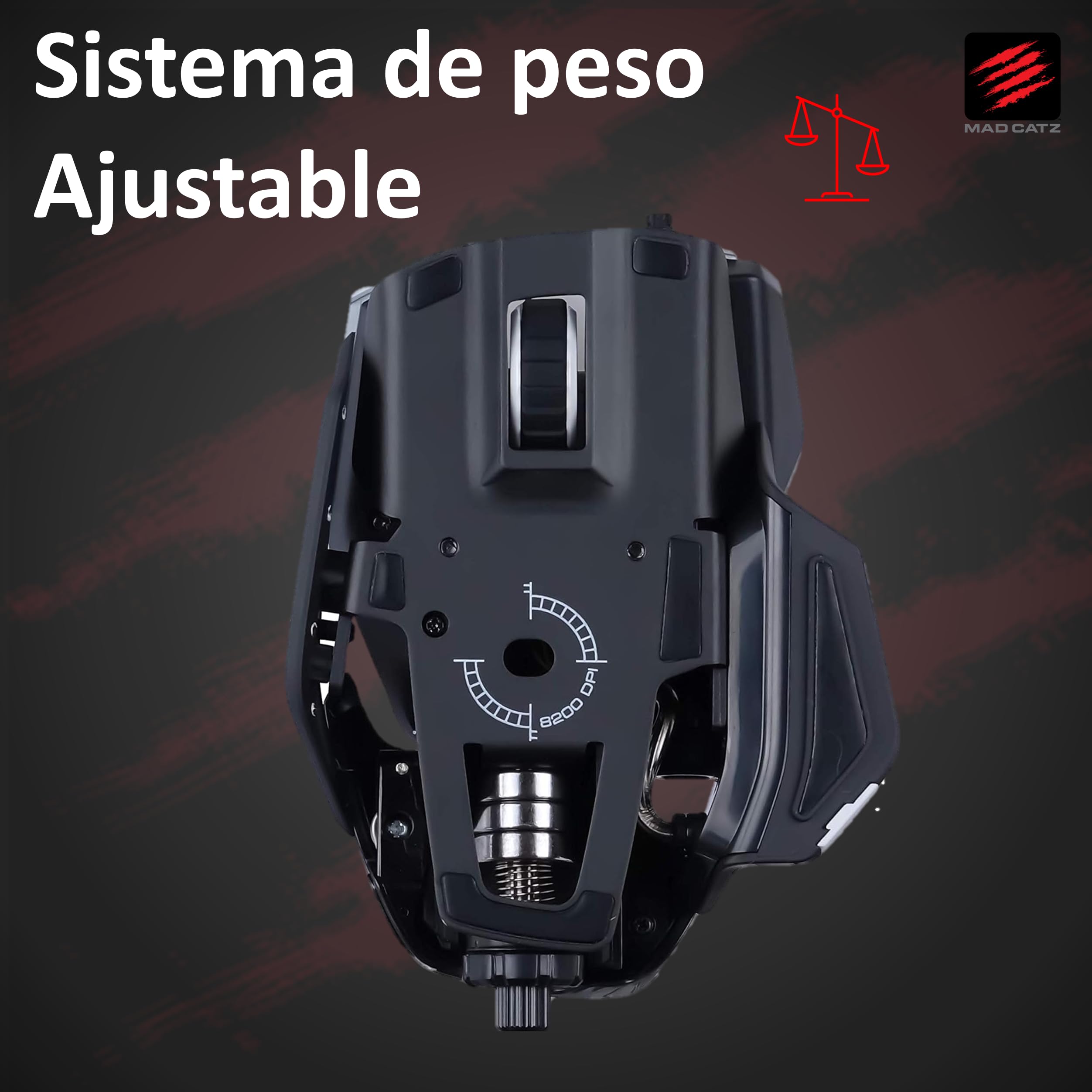 Mad Catz R.A.T. 6+ Mouse Gaming USB Cablato per PC - Mouse Ergonomico RGB con 11 Pulsanti Programmabili - Sensore Ottico Pixart PMW3360 12000 DPI - Poggiapolsi Regolabile - Bianco