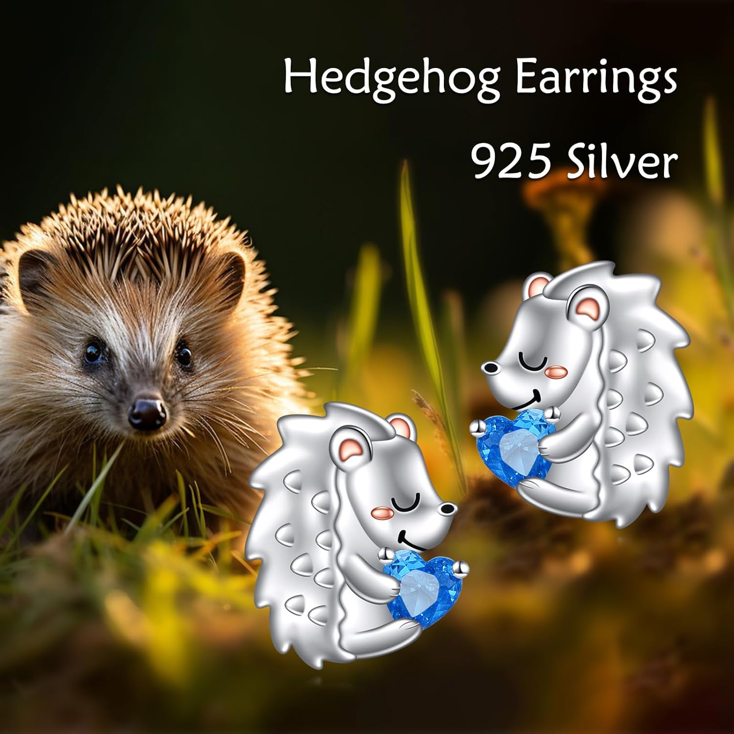 Animal Earrings 925 Sterling Silver Turtle/Hedgehog/Unicorn Stud Earrings Jewelry for Women - Image 3