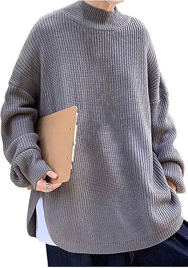 Amazon フローライズ セーター メンズ ニット ラウンドカット ボトルネック トップス ビッグシルエット 大きいサイズ セーター 通販 Amazon フローライズ セーター メンズ ニット ラウンドカット ボトルネック トップス ビッグシルエット 大きいサイズ セーター 通販