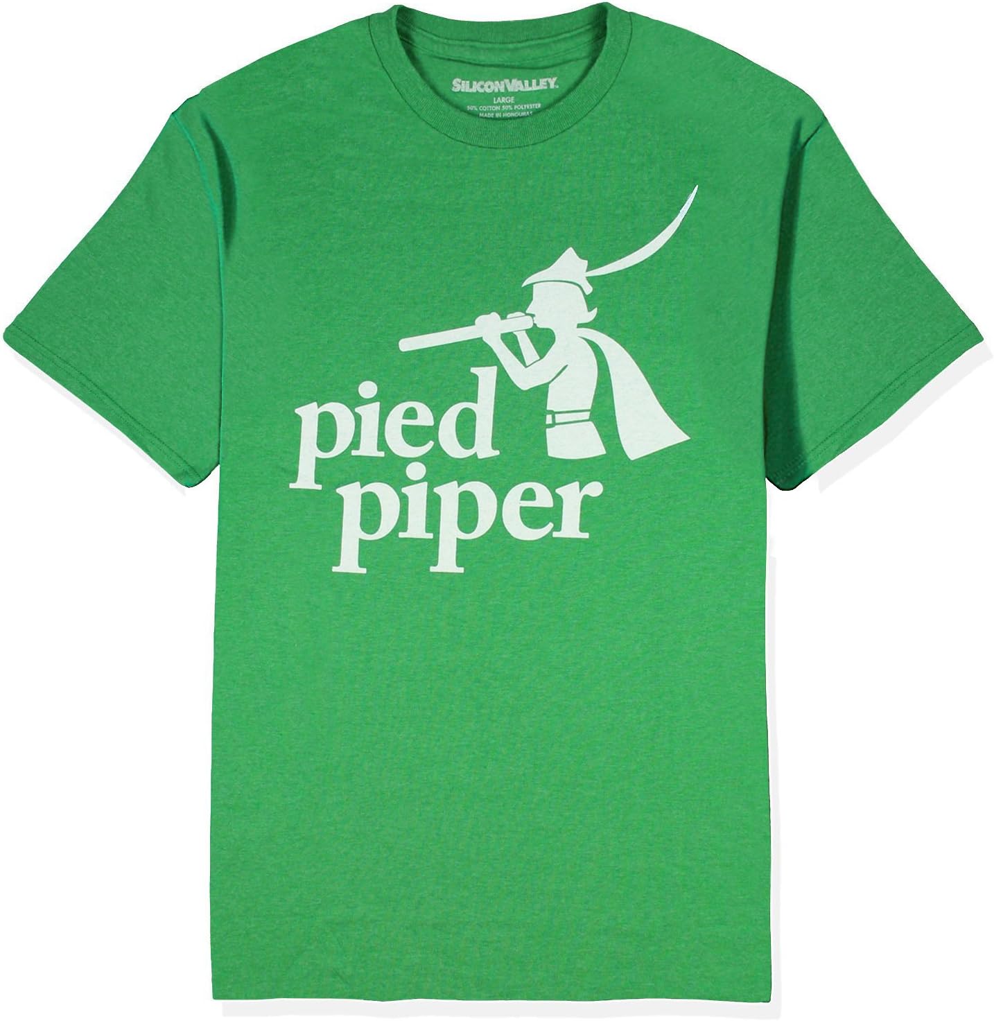 Silicon Valley Men's Original Pied Piper Logo T-Shirt (Heather Kelly Green, Medium)