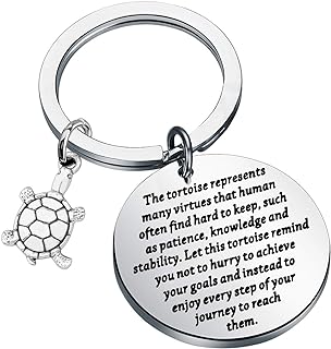 ENSIANTH Tortoise Keychain Tortoise Lover Gift Turtle Keychain Inspirational Gift for Friend
