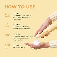 Vista 7 de Design.Me BOUNCE.ME - Mousse para rizos Mousse ligero para definir rizos para cabello ondulado y rizado, control de encrespamiento, resistente a