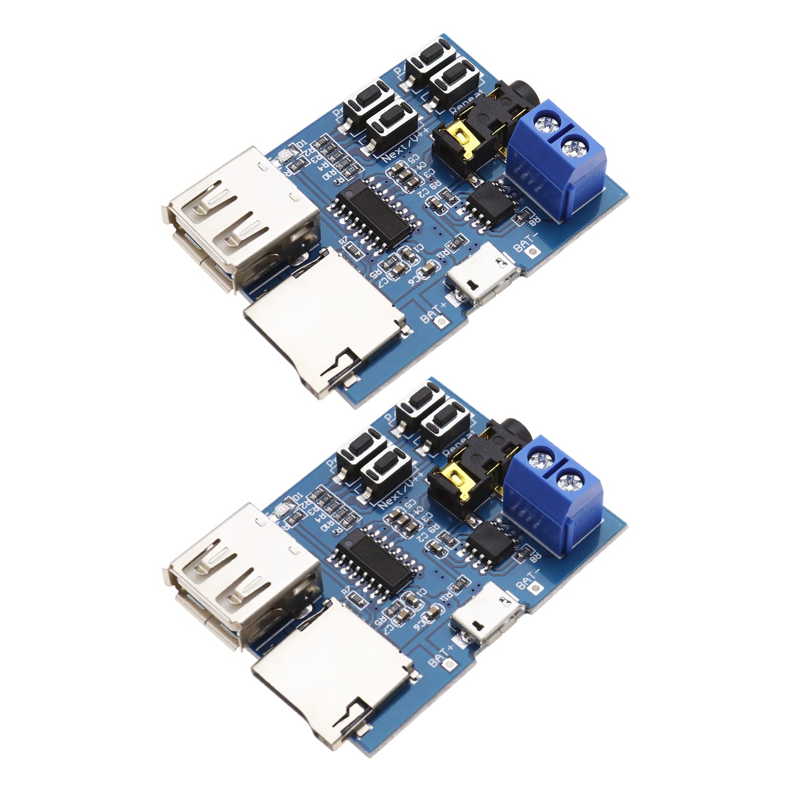 EMSea2PCS TF Card U Disk Play MP3 Decoder Player Module with Audio Amplifier Audio Decoding Player Module Micro USB 5V Power Supply