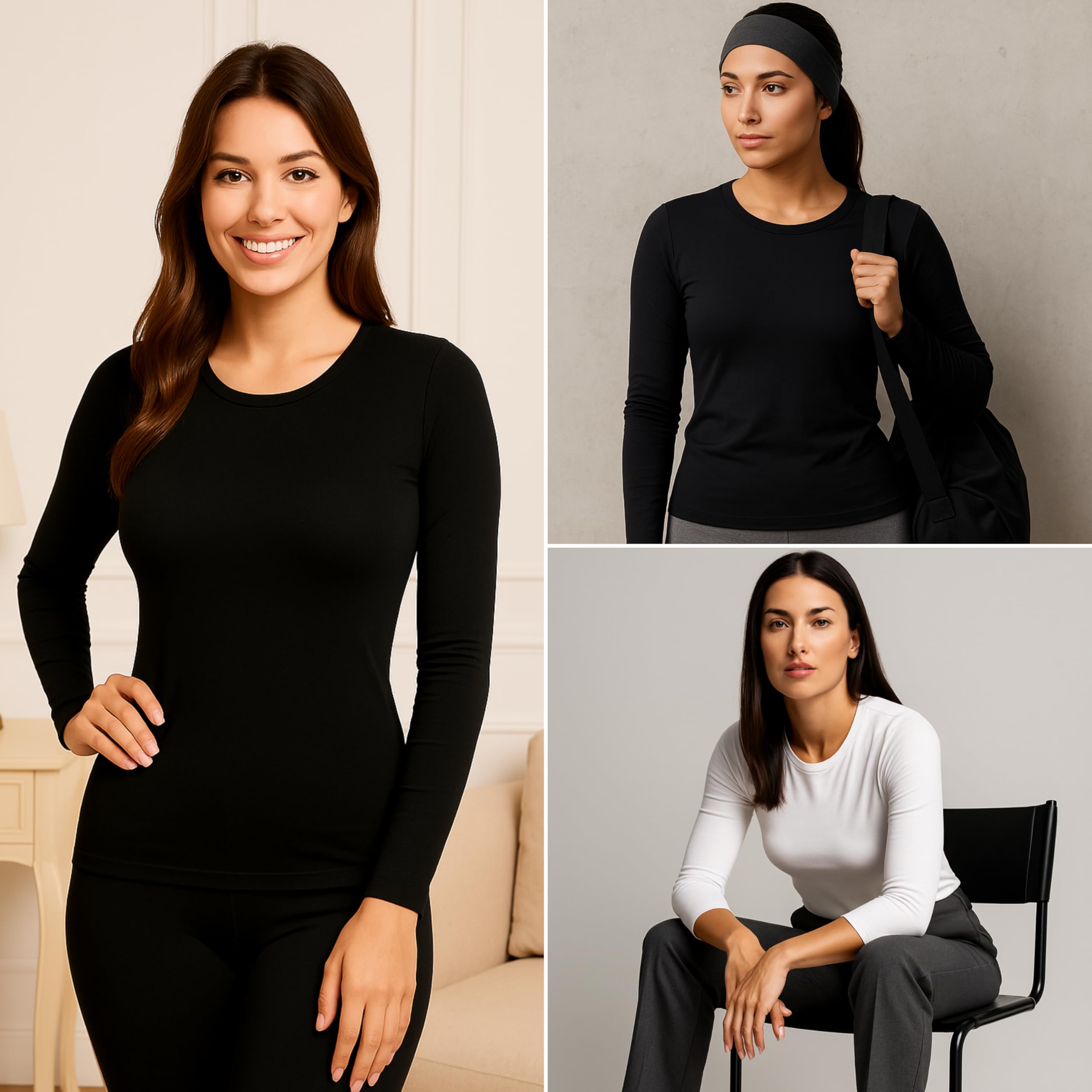 Valko Maglia Termica Donna Manica Lunga – Abbigliamento Termico Donna Caldo ed Elasticizzato con Interno Felpato
