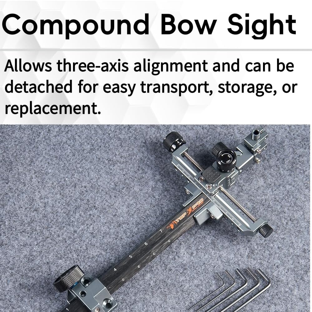 ‌1pc Archery Compound Bow Sight Carbon Bar CNC Aim Targeting for Hunting Shooting Competitive Target Adjustable Accessories