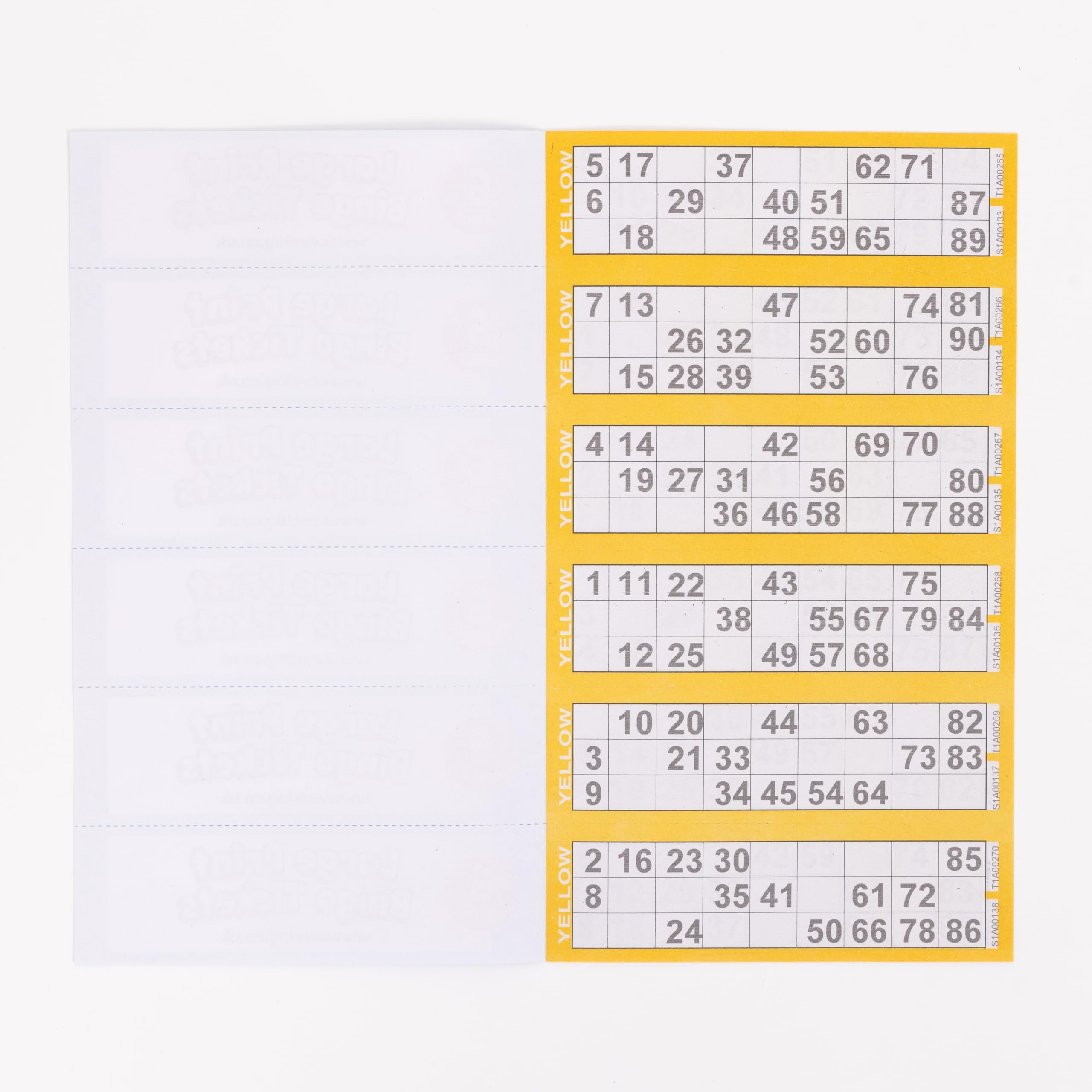 evelay Bingo-Bücher | 6-seitige Bücher Großdruck 3600 Tickets Mehrfarbig mit Sicherheitscodes | Bingo-Karten zum einfachen Abreißen (100)