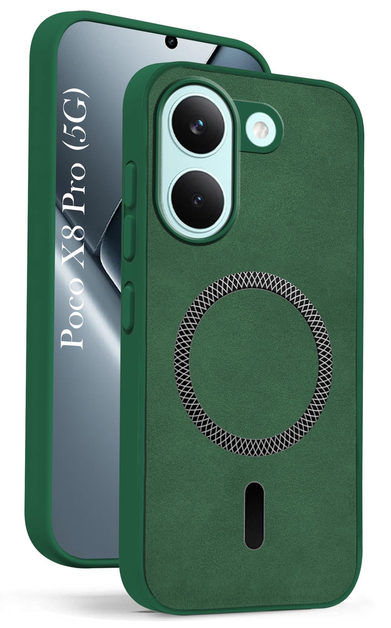 Jkobi Leather Finish Back Cover Case for Poco X8 Pro (MagSafe