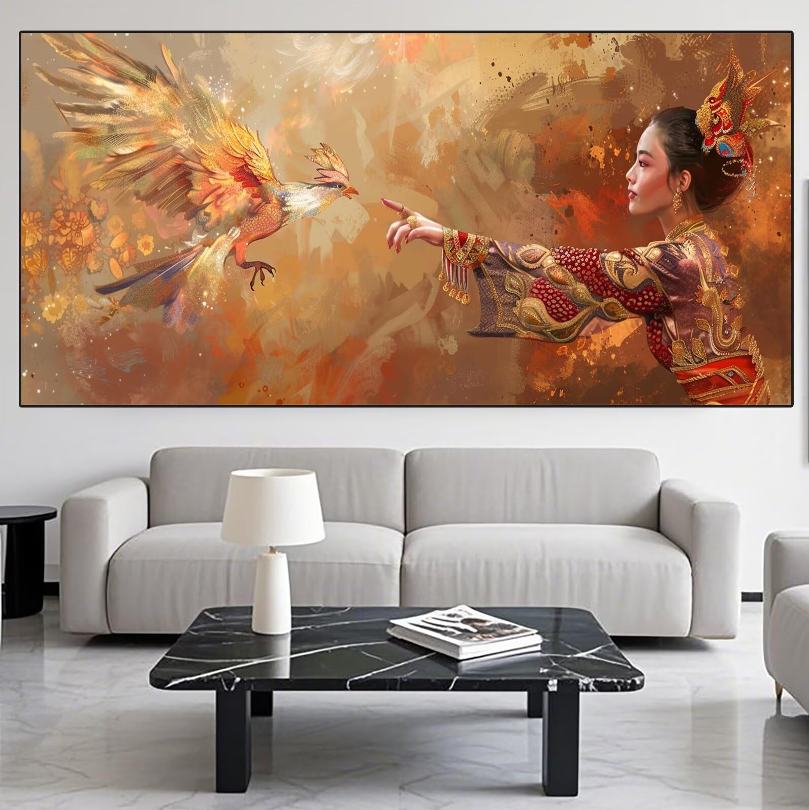 Phoenix Diamond Art Beauty Diamond Painting Arts and Crafts dla dorosłych, zestawy do malowania diamentami 5D, dorosłych, Crysta, haft krzyżykowy, zestaw do haftowania dla początkujących, dekoracja
