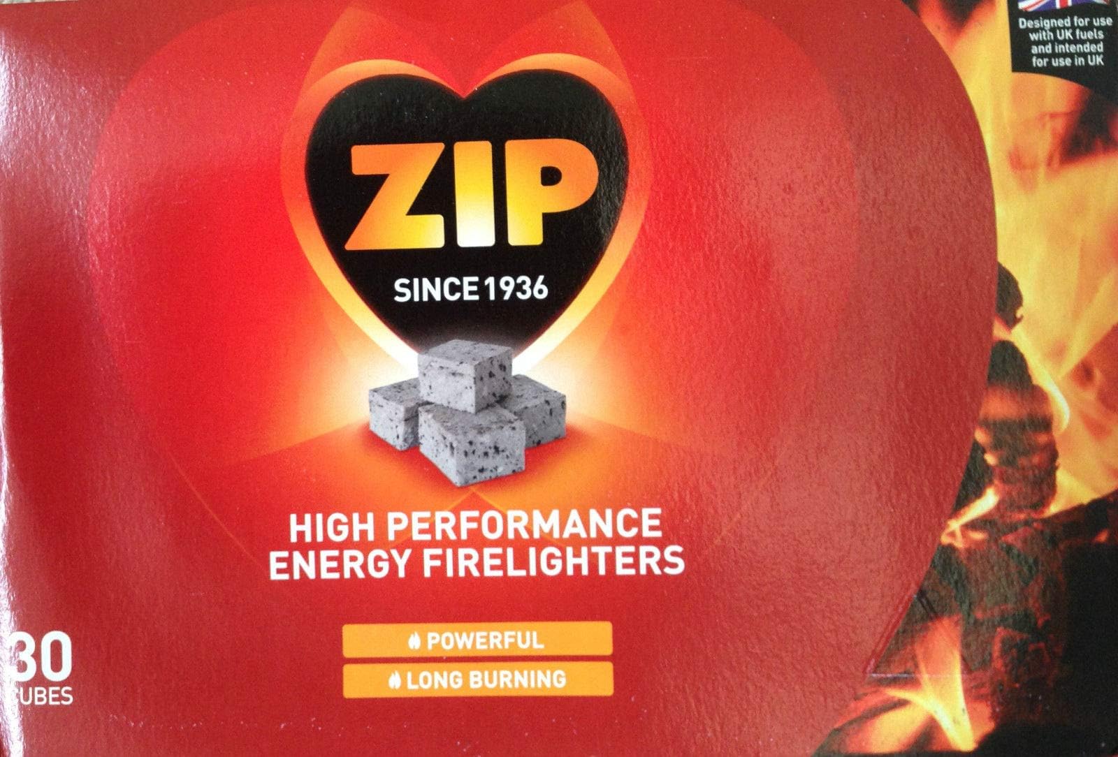 3 X Zip High Performance Energy Firelighters Pack of 30 Plus 33% Free