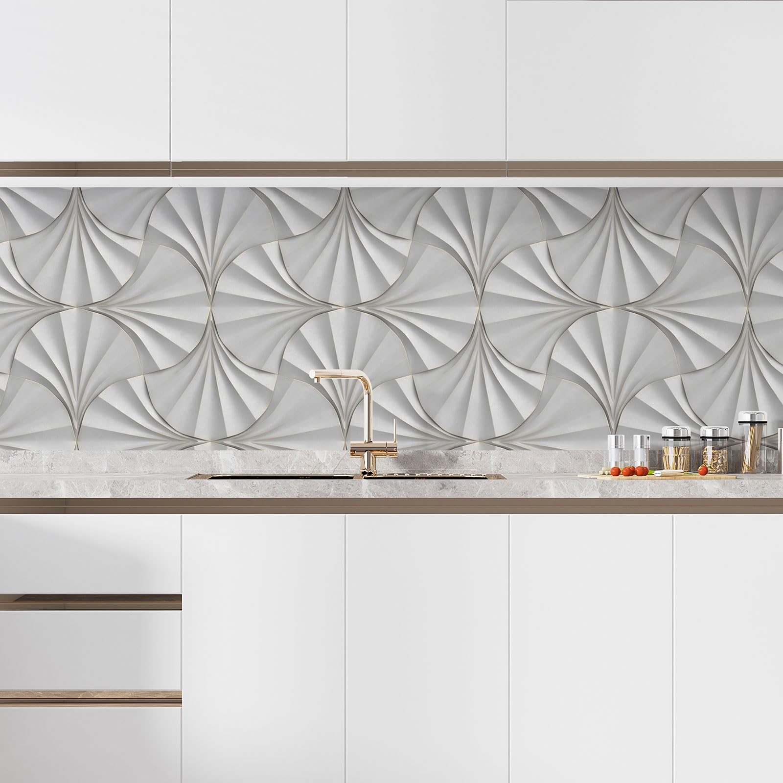 Lumalea Adesivo da cucina Design 3617689948911 – Adesivo + protezione lucida, 90 x 180 cm