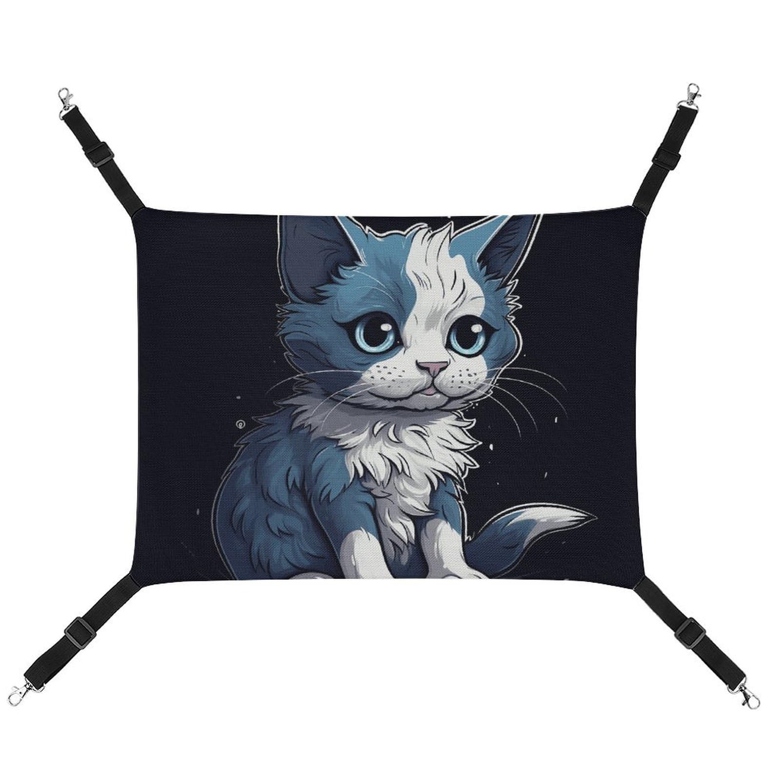 Hamac pour chat bleu réglable et suspendu pour chaton