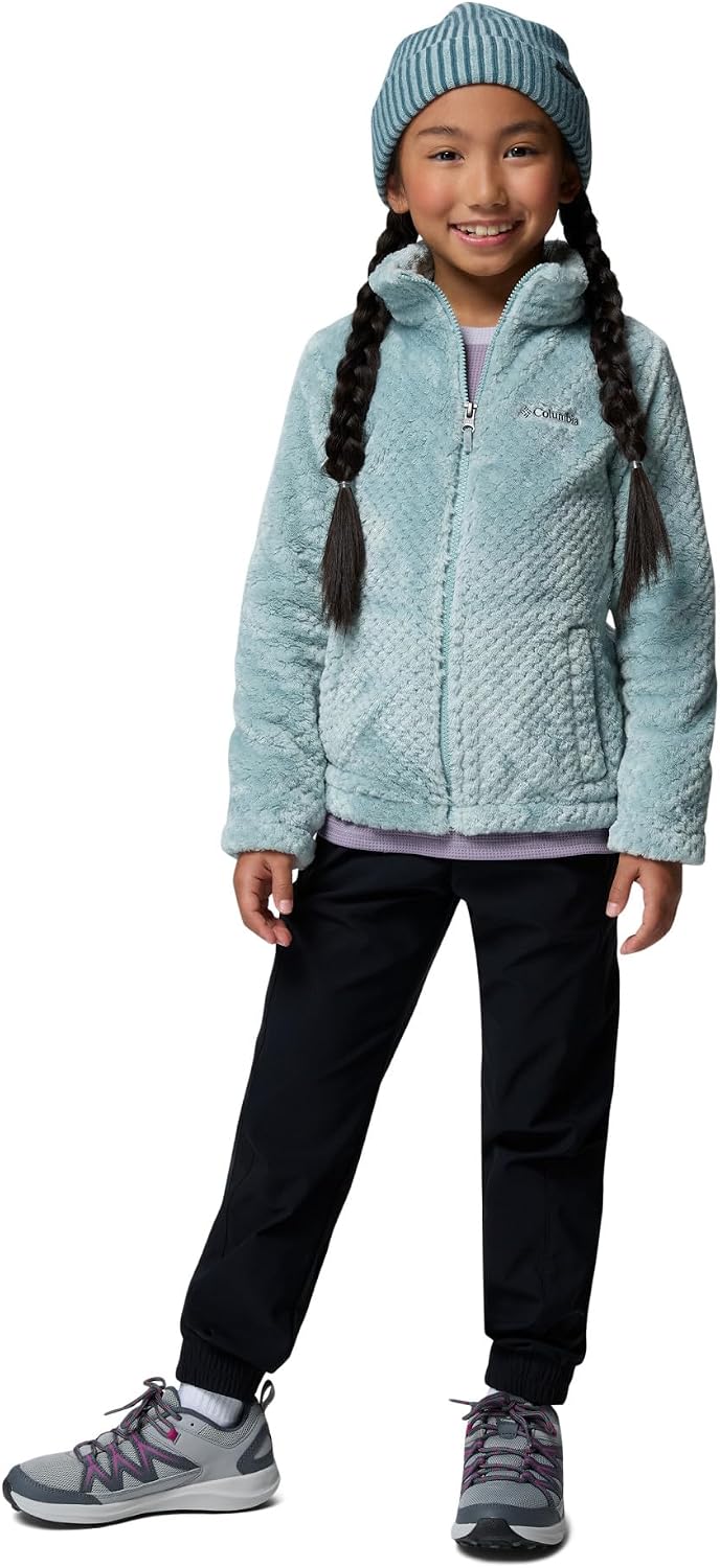 Columbia Youth Girls Fire Side Sherpa zamek błyskawiczny na całej długości, polar Sherpa, kruszony niebieski, S