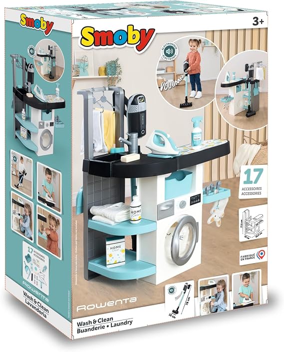 Smoby, 330320, Rowenta Wash & Clean Çamaşırhane Oyun Seti