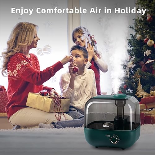 Miniatura 8 de Bear Humidificadores para dormitorio, hogar, habitación grande, humidificadores de llenado superior de niebla fría de 5 L, humidificador de aire