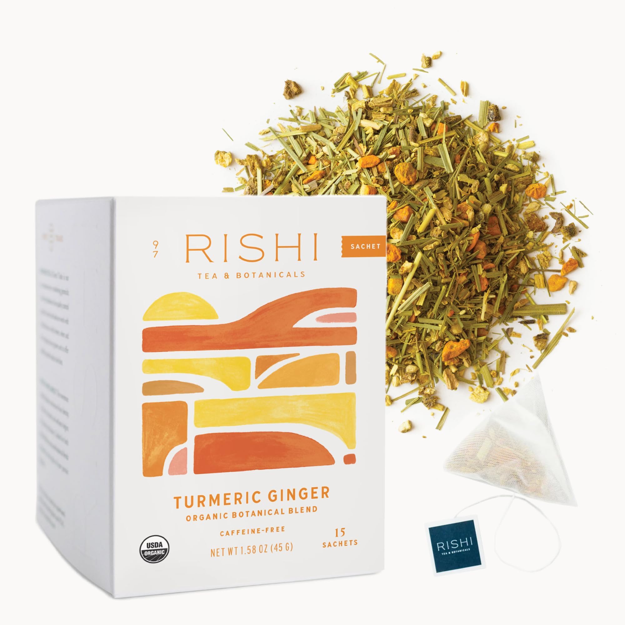 Amazon.com : Rishi Tea Turmeric Ginger Herbal Tea - Organic Sachet Tea ...