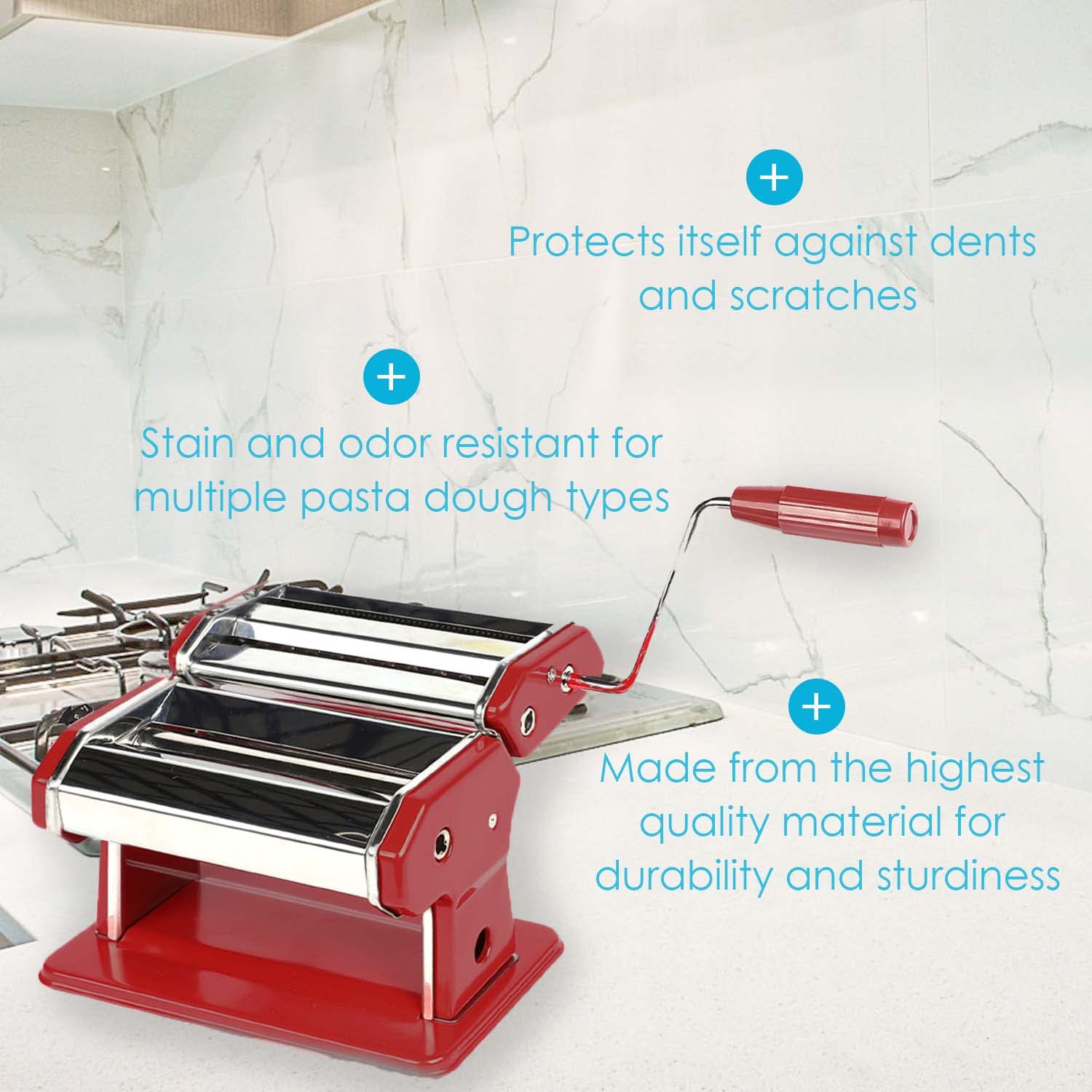 Buy Houseables Pasta Rollers, Noodle Roller Machine, Manual Hand Crank