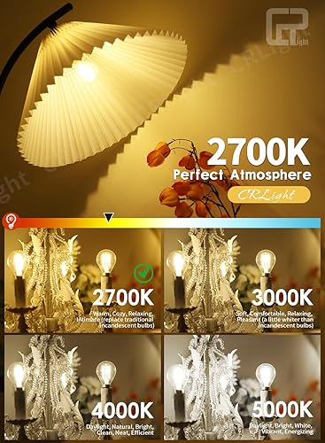Miniatura 3 de CRLight Bombilla LED de candelabro de 2 W, equivalente a 25 W, blanco cálido, 2700 K, 250 lm, regulable E12 Vintage Tiny G14 (G45) Edison, bombilla