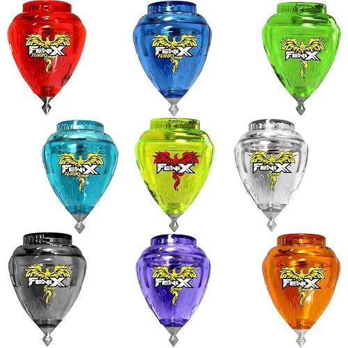 Peonza Turbo Fenix Peonza Trompo de Batalla, De Punta Giratoria, Envío 1 Unidad de Color Aleatorio, Incluye Cuerda con Aro y Estrella