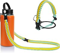 Vista 18 de Wongeto - Porta Mango de Cuerda Paracord con Correa de Hombro, Compatible con Botellas de Agua de Boca Ancha Hydro Flask