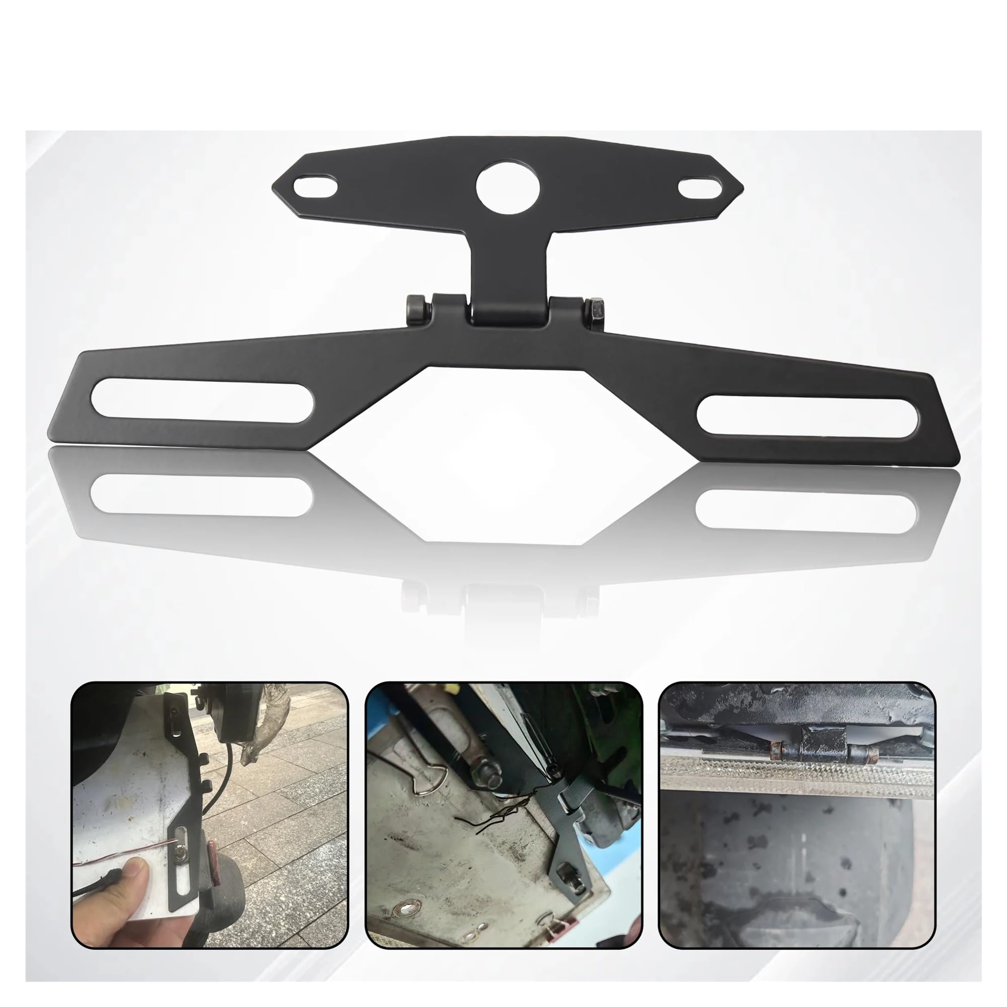 Soporte De Placa Matrícula para Luz Motocicleta 18mm, Plegable, Accesorios Universales Montaje Trasera