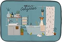 Vista 276 de Caroline's Treasures CK7824DDM - Tapete absorbente para secado de platos con diseño de bulldog inglés, rojo y blanco, para encimera de cocina, 14 x