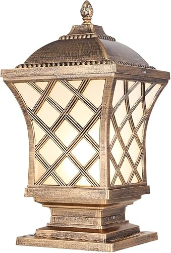 Luces de columna para exteriores, luces de pilar modernas, impermeables, para exteriores, E26, de aluminio, para valla, jardín, parque, iluminación,