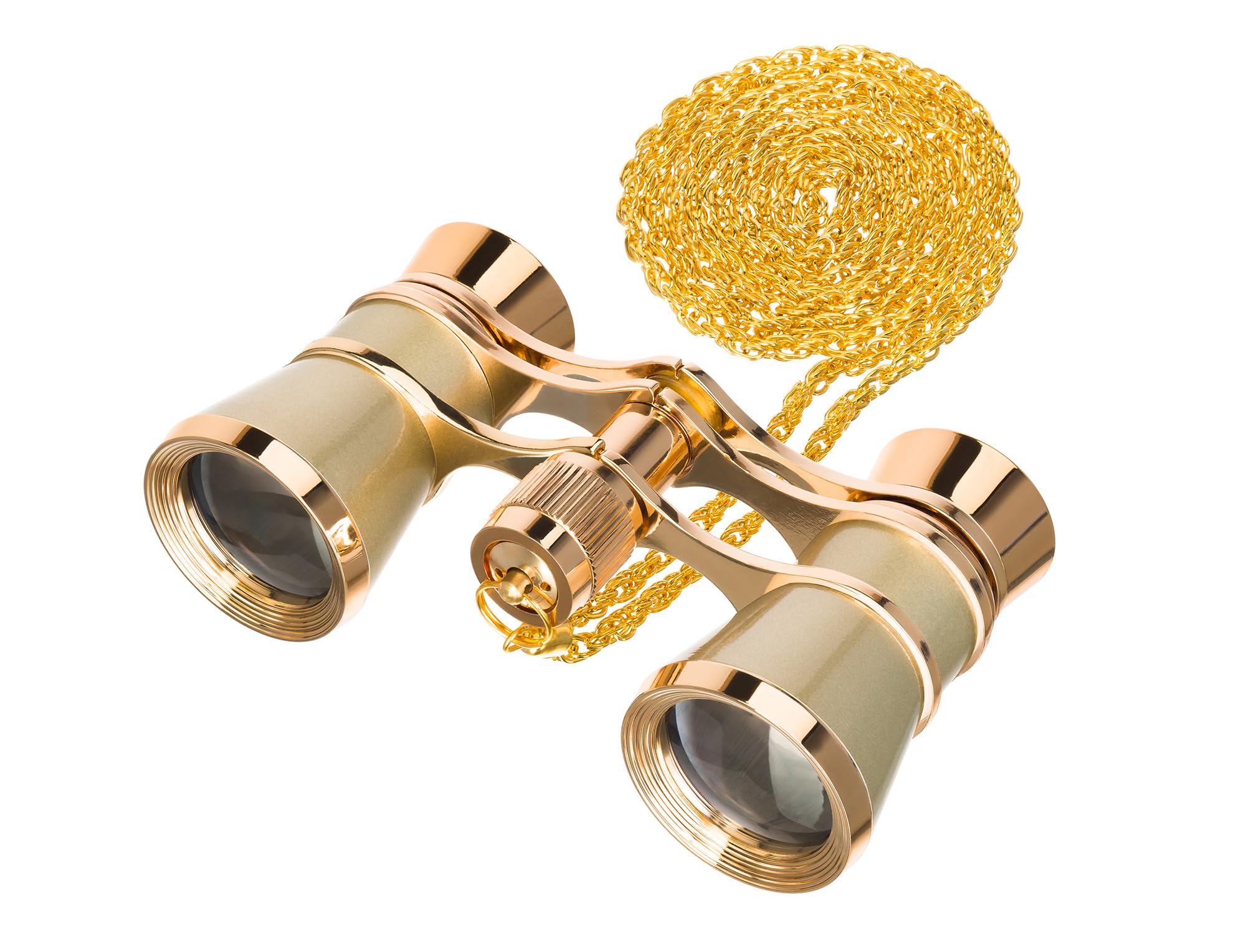 Levenhuk Broadway 325B 3x25 Gafas de Ópera – Prismáticos de Teatro y Conciertos, Clásicos, Compactos y Ligeras para Mujer, con Elegante Cadena de Metal, Color Oro