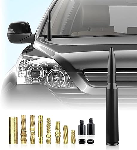 GKmow 1 antena tipo bala para auto, camión, antena corta para vehículo adecuado para Ford F150 Wrangler, Jeep Chevrolet, accesorios Unversal para