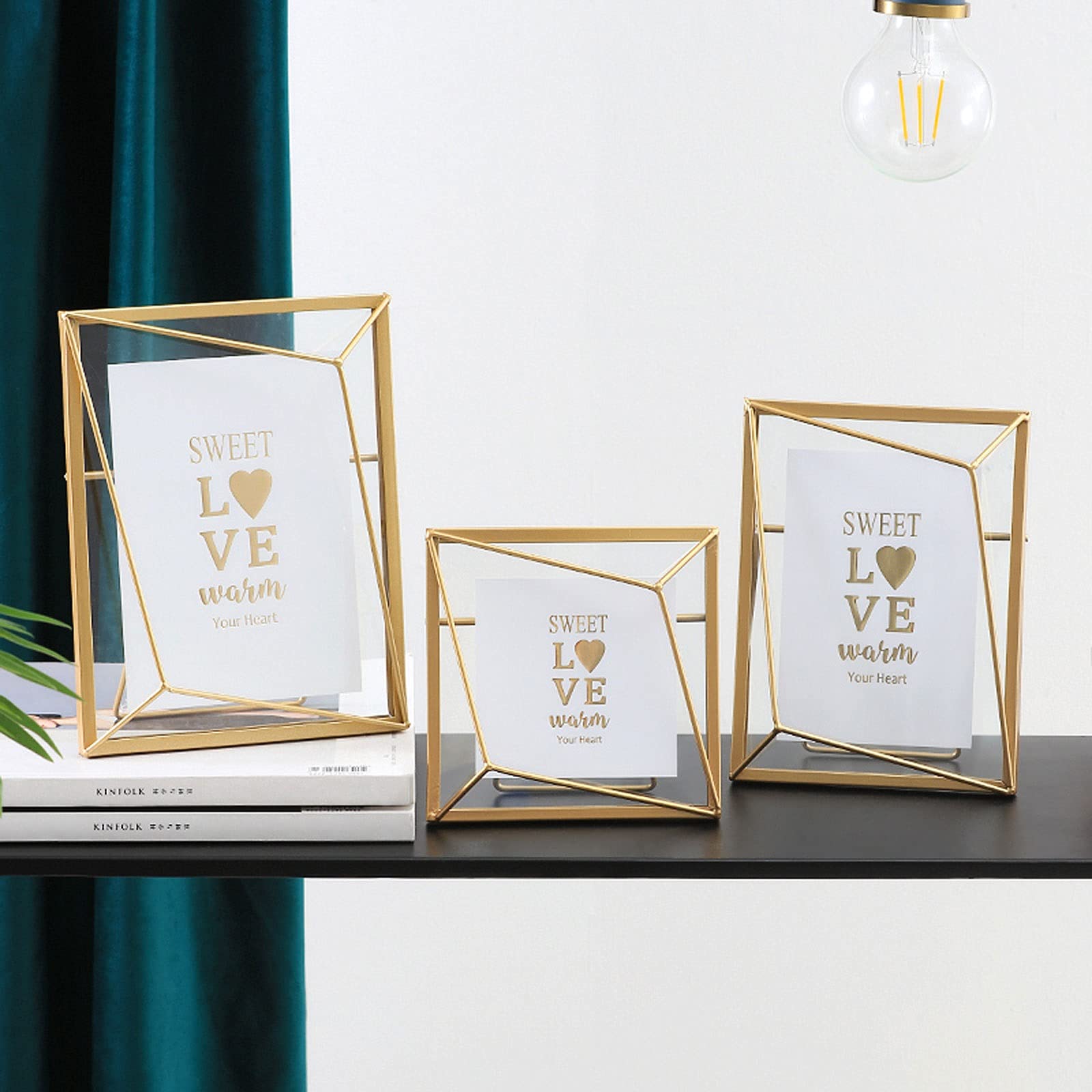 Marcos de Fotos Creative Light Luxury Metal Glass Photo Frame Set Body Photo Frame Pantalla Imágenes SIN Mat para Pantalla DE TABLATOP, Oro Marco Fotos (Size : 8 * 10)