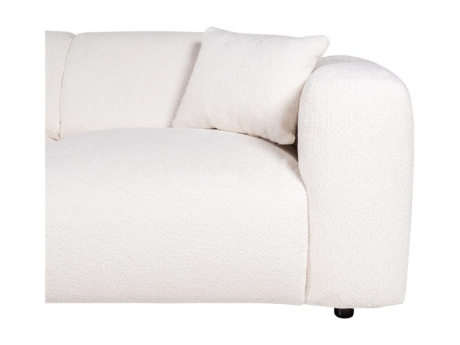 Vente-unique - Ecksofa - Ecke Links - Bouclé-Stoff - Weiß - POGNI