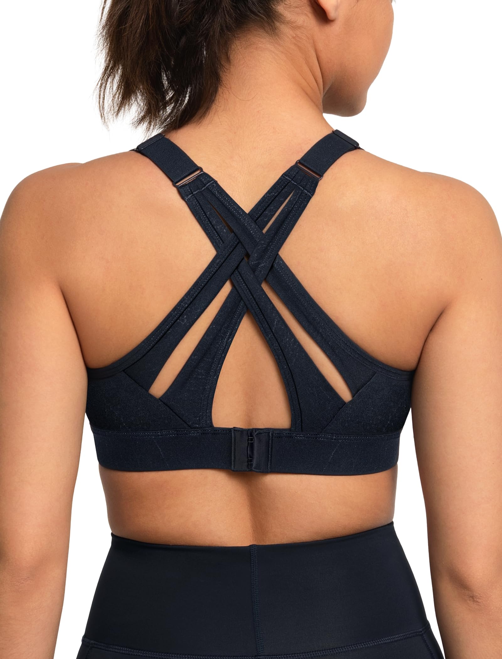 Yvette Sujetador Deportivo con Soporte Fuerte, Correas Ajustables con Espalda Cruzada, Tallas Grandes para Fitness, Correr, Yoga