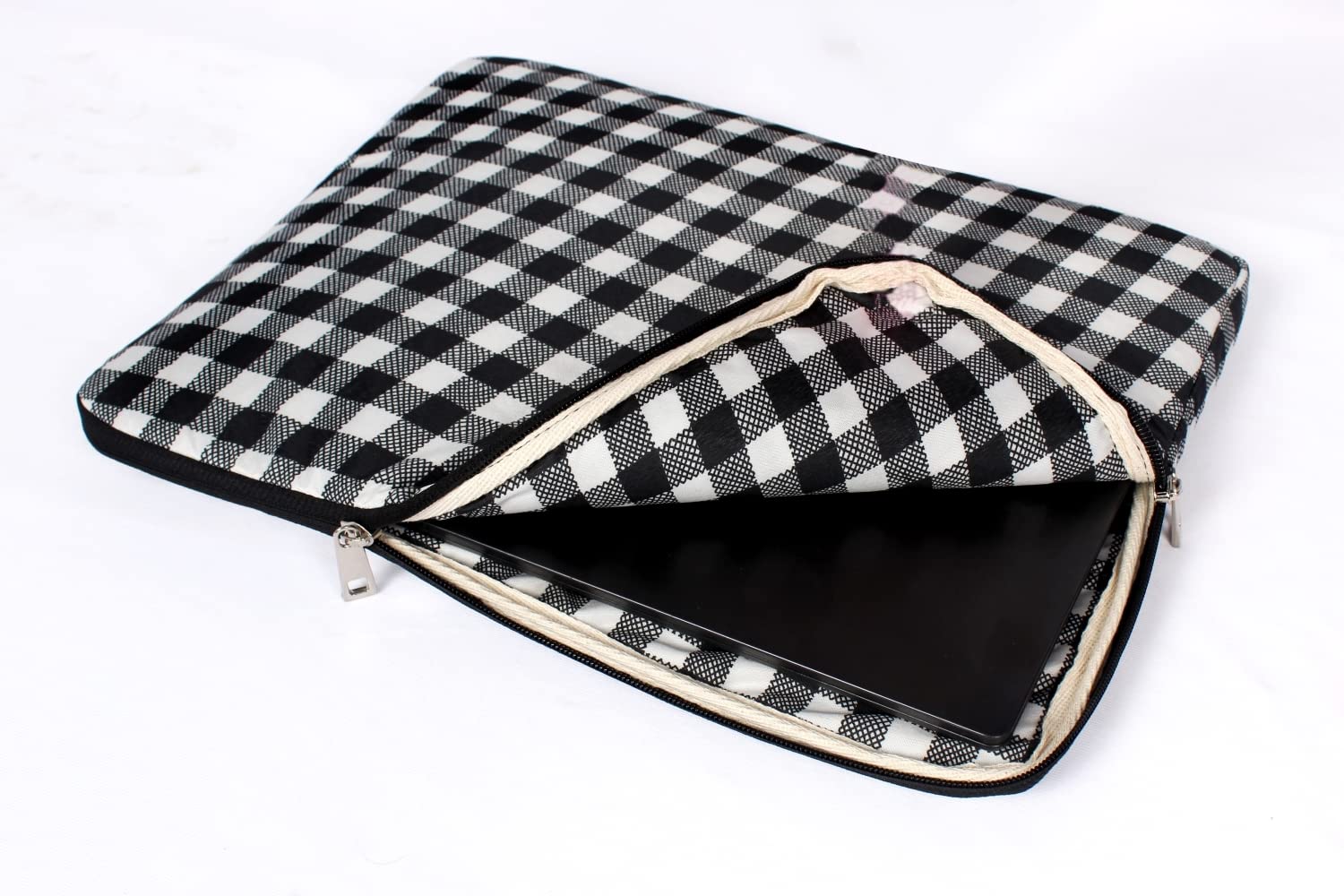 The Furnishing Tree Laptop Sleeve Case Pouch Zippered Cover for 12 inch to 13.3 inch Laptop Waterproof Polyester Fabric Check Pattern (B09RSL9JXF) Amazon Price History, Amazon Price Tracker