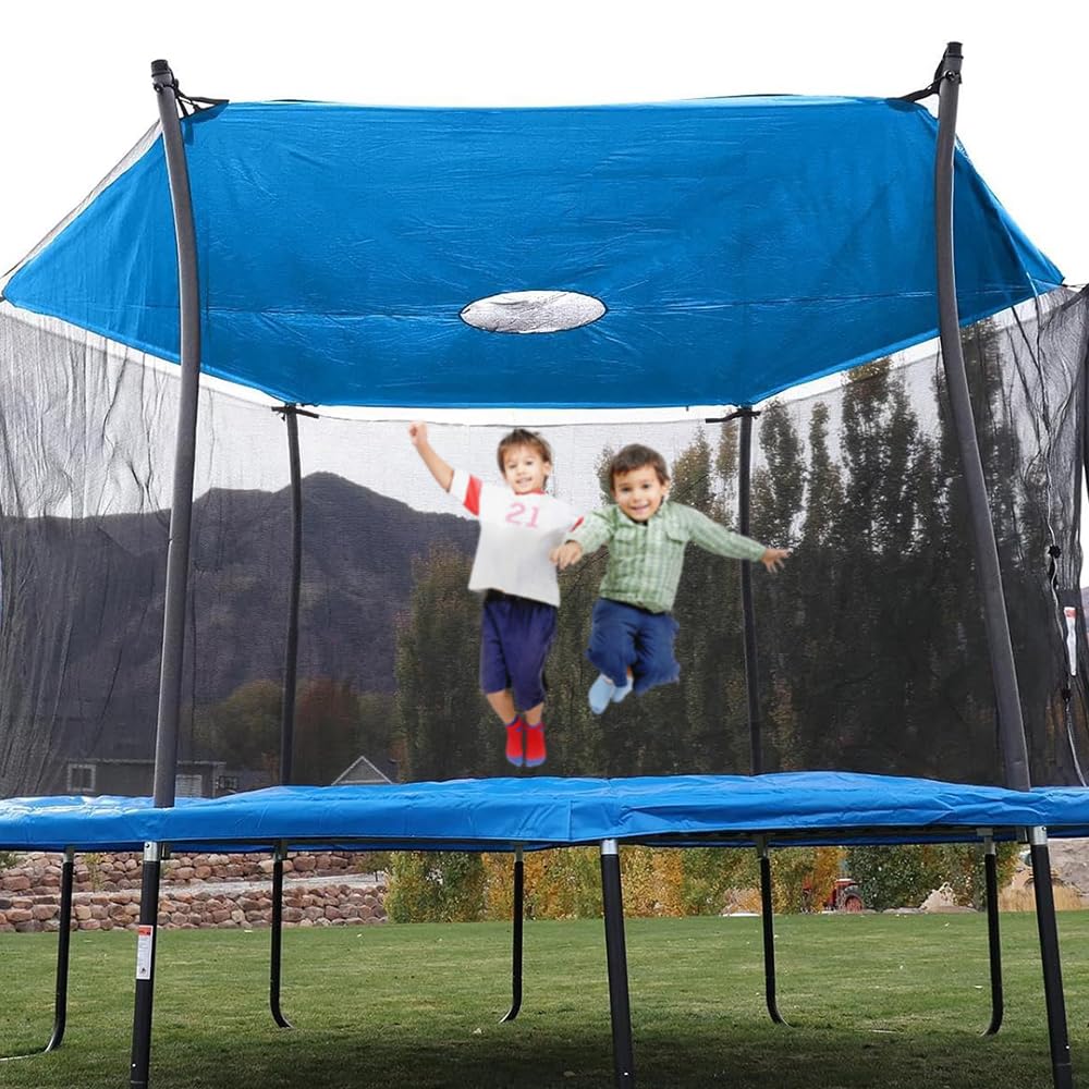 MQIAN Trampolin Sonnenschutz, Ø 183 244 305cm Trampolin Abdeckung, Trampolin Überdachung Abdeckung, Trampolin Zubehör UV-Beständige wasserdichte für 6-Stangen-Trampolin